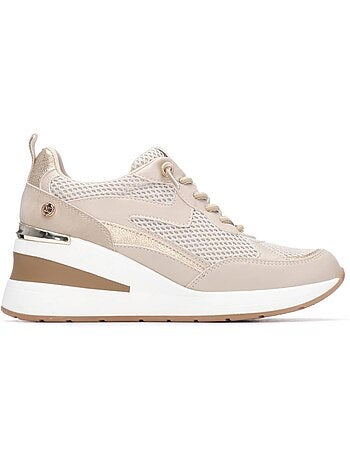 Baskets compensées femme à lacets