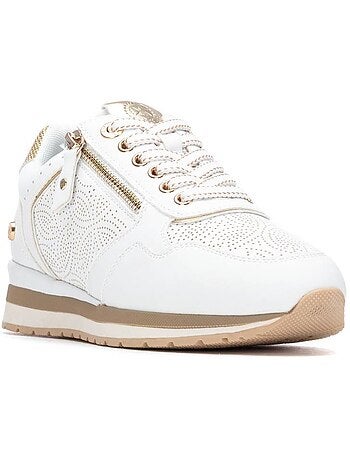 Baskets compensées femme à lacets