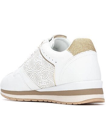 Baskets compensées femme à lacets