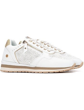 Baskets compensées femme à lacets