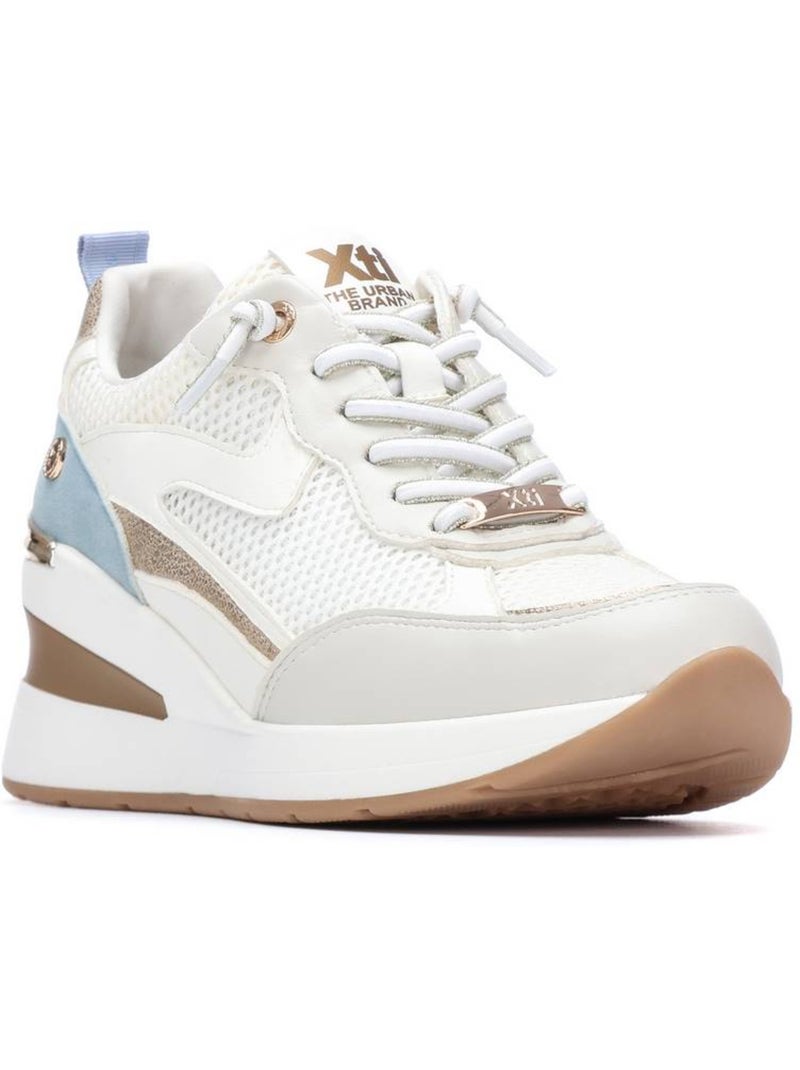 Baskets compensées femme à lacets Blanc - Kiabi