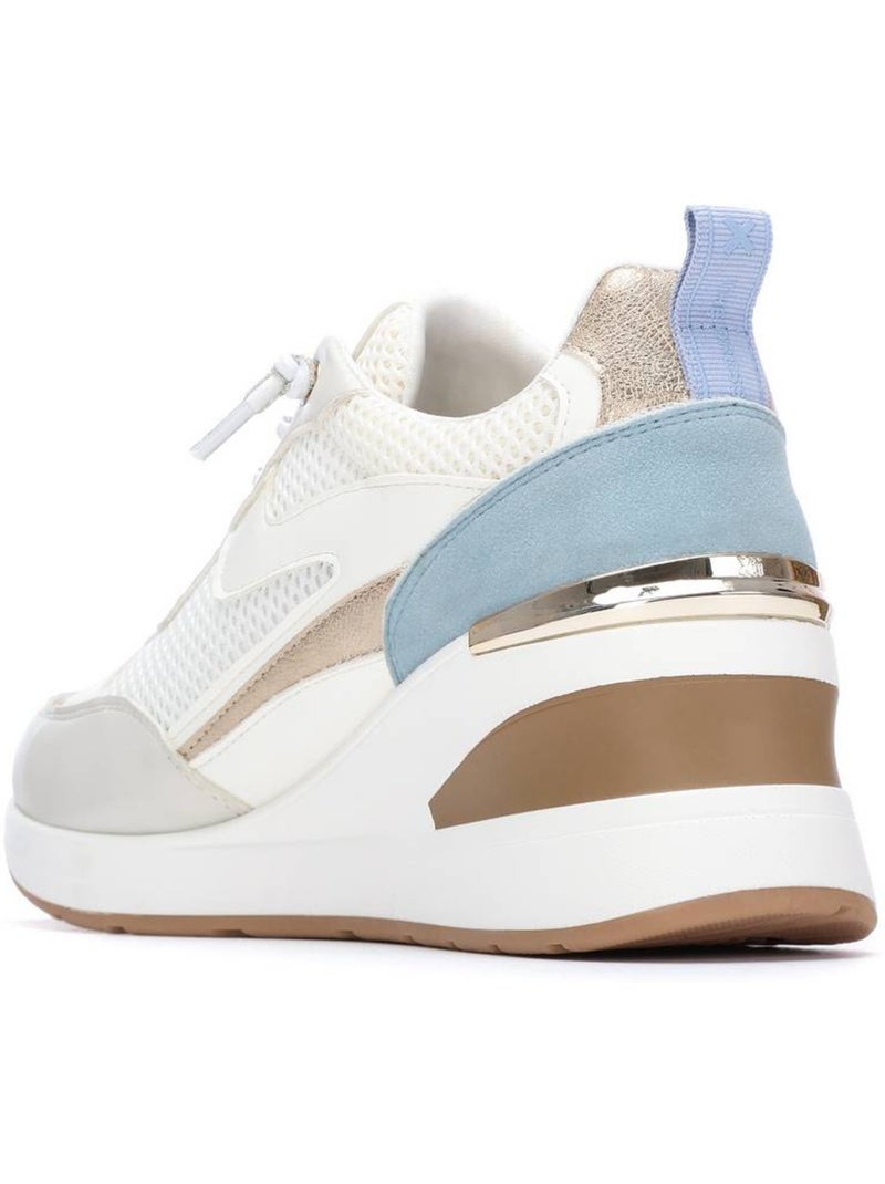 Baskets compensées femme à lacets Blanc - Kiabi