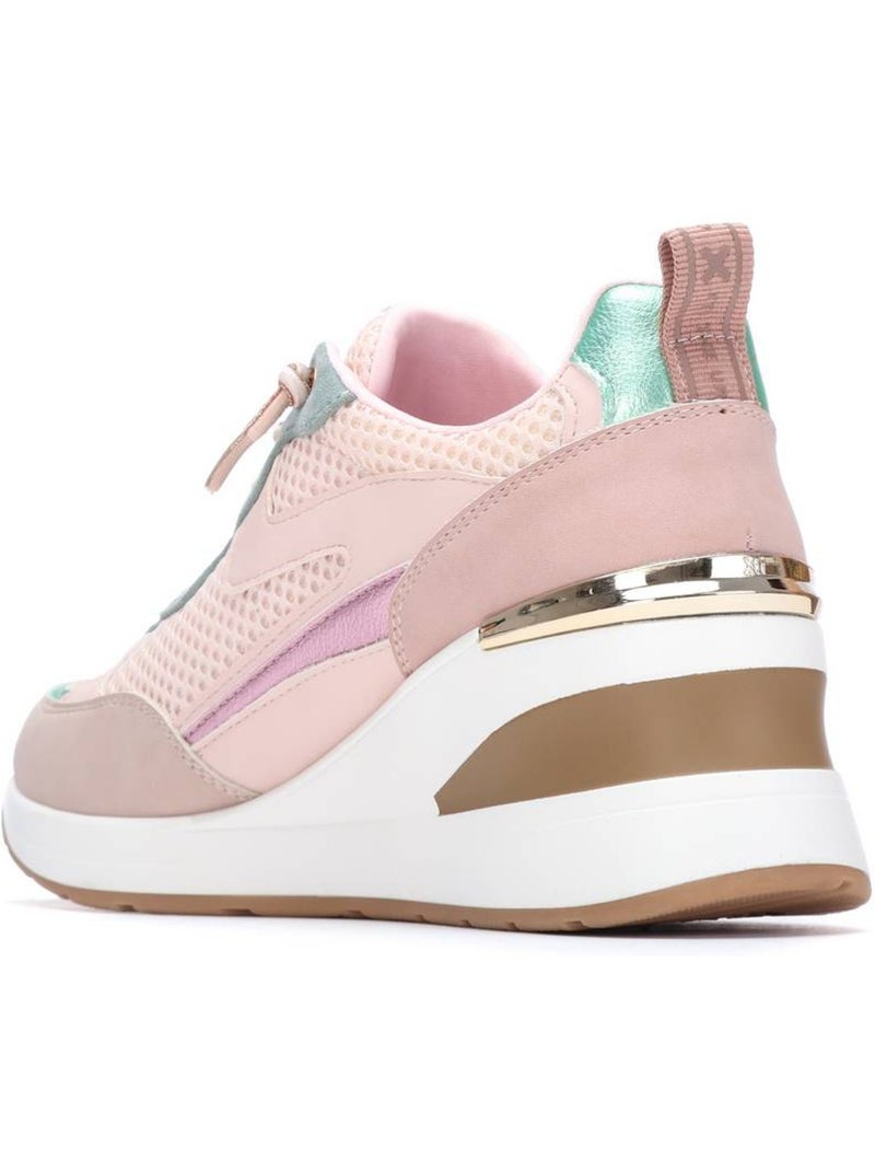 Baskets compensées femme à lacets Crème - Kiabi