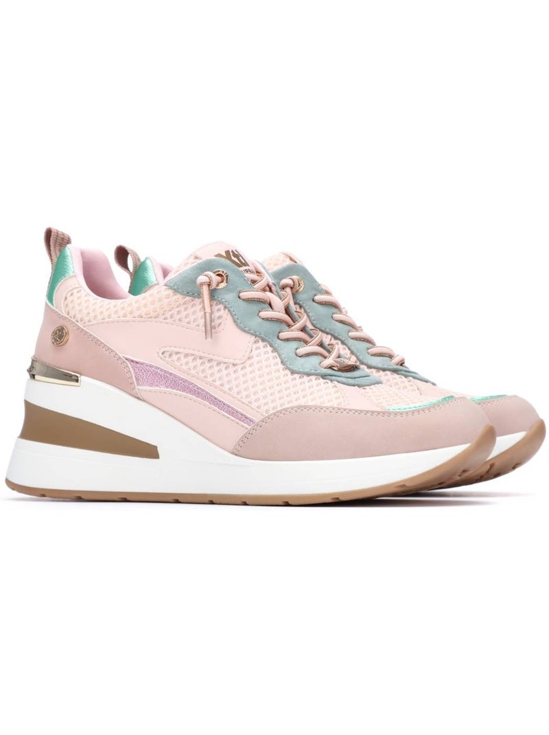 Baskets compensées femme à lacets Crème - Kiabi