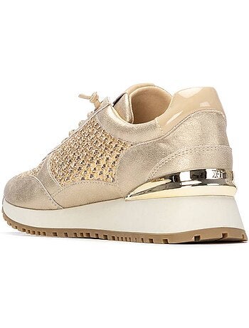 Baskets compensées femme à lacets