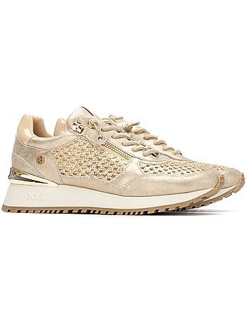 Baskets compensées femme à lacets