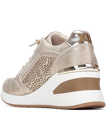 Baskets compensées femme à lacets