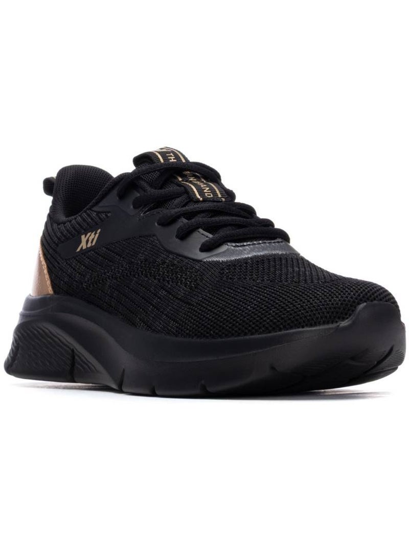 Baskets compensées femme à lacets Noir - Kiabi