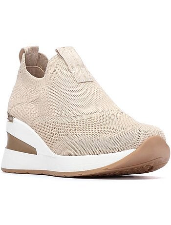 Baskets compensées femme élastiques