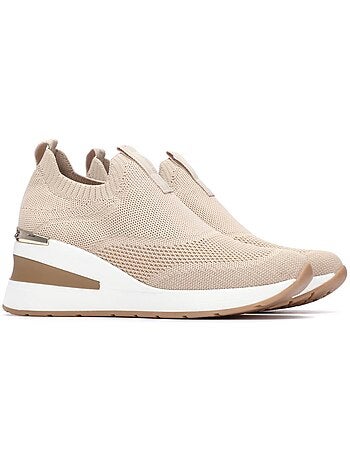 Baskets compensées femme élastiques