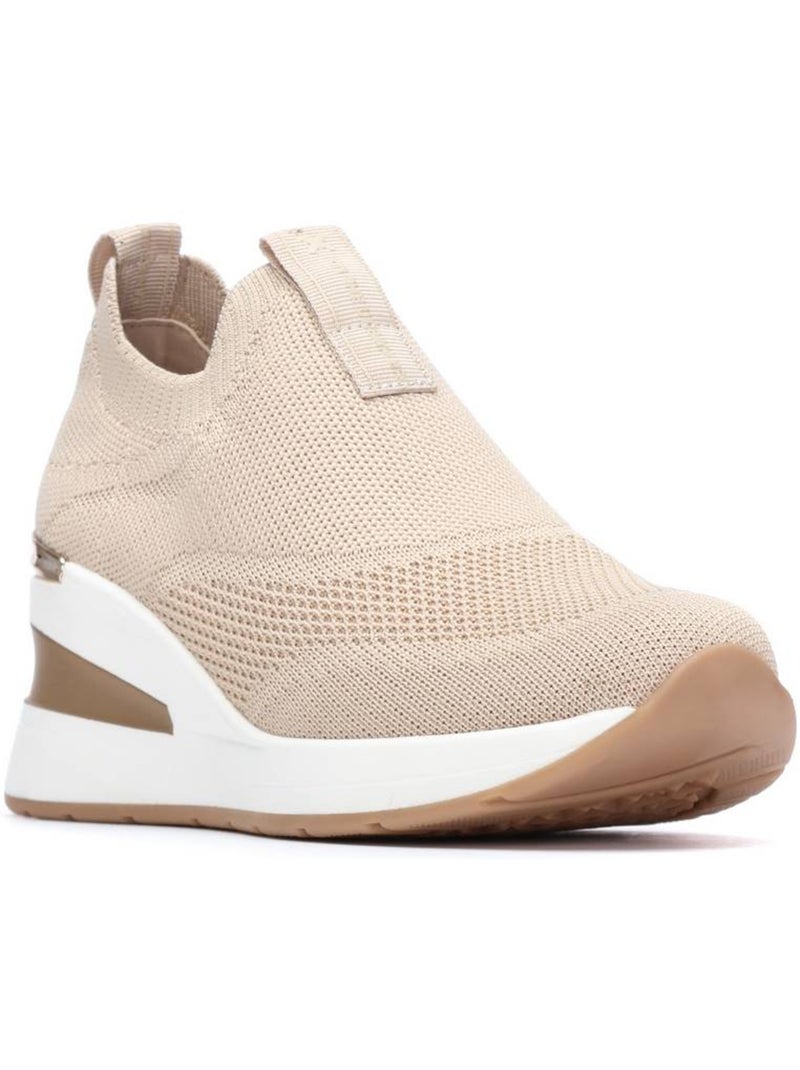 Baskets compensées femme élastiques Beige - Kiabi