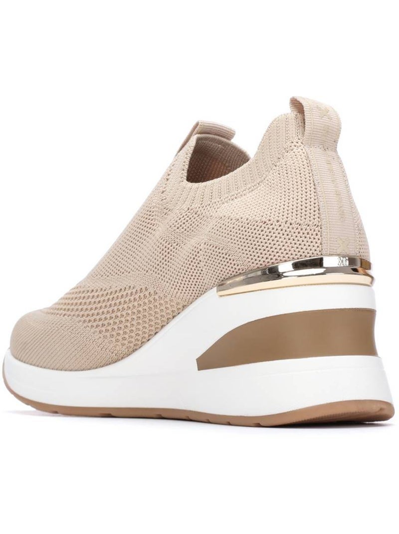 Baskets compensées femme élastiques Beige - Kiabi