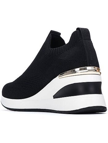 Baskets compensées femme élastiques