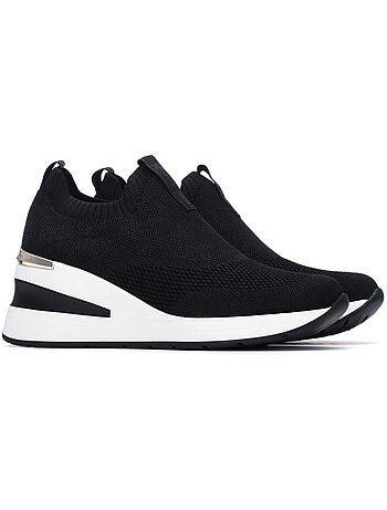 Baskets compensées femme élastiques