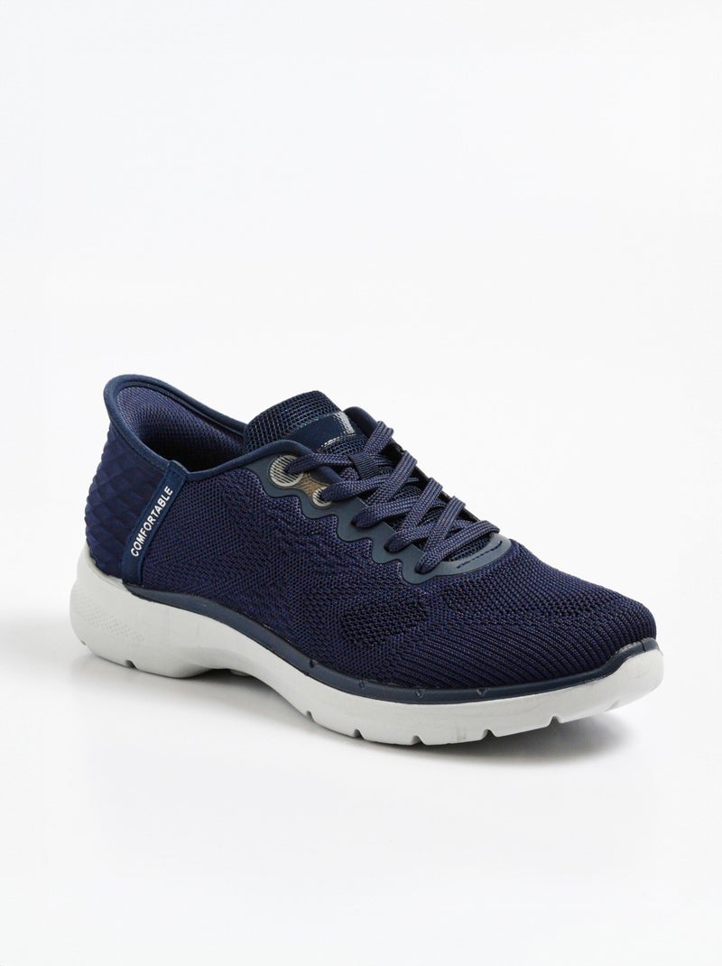 Baskets confort en mesh avec lacets Bleu marine - Kiabi