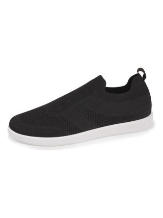 Baskets confort femme slip-on à bandes noir Isotoner