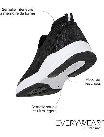 Baskets slip on, souple et légère, avec lacets