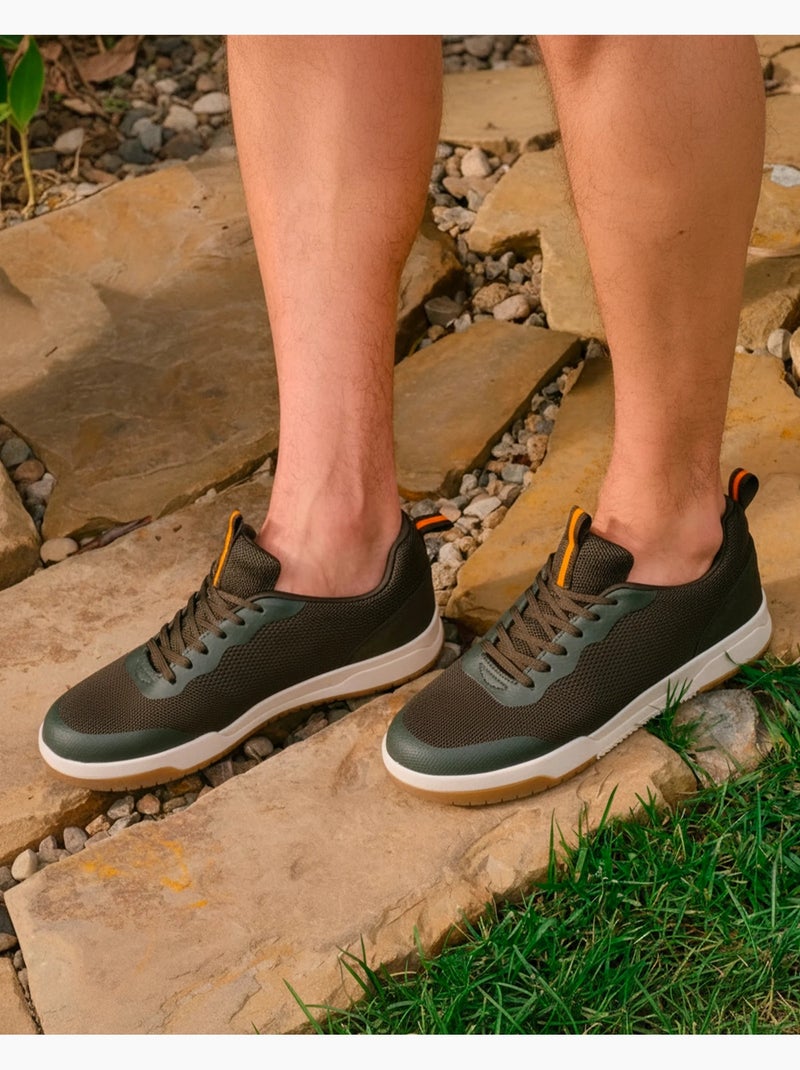 Baskets confortable, résistante, semelle à mémoire forme et facile à enfiler  Isotoner Kaki - Kiabi