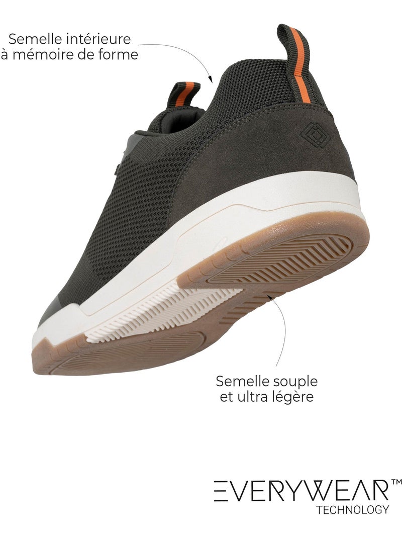 Baskets confortable, résistante, semelle à mémoire forme et facile à enfiler Kaki - Kiabi