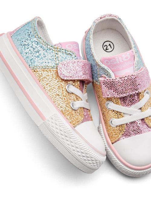 Baskets conguitos bajas glitter patchwork - Kiabi