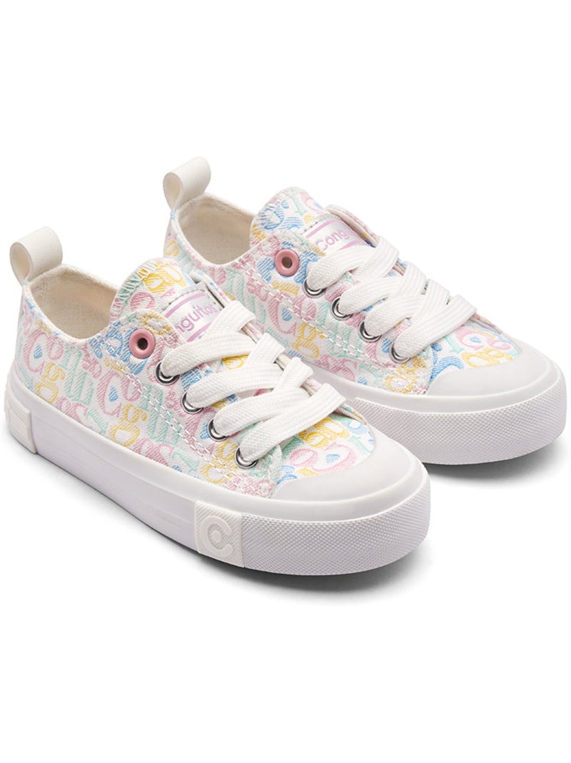 Baskets conguitos bajas letras Multicolore - Kiabi
