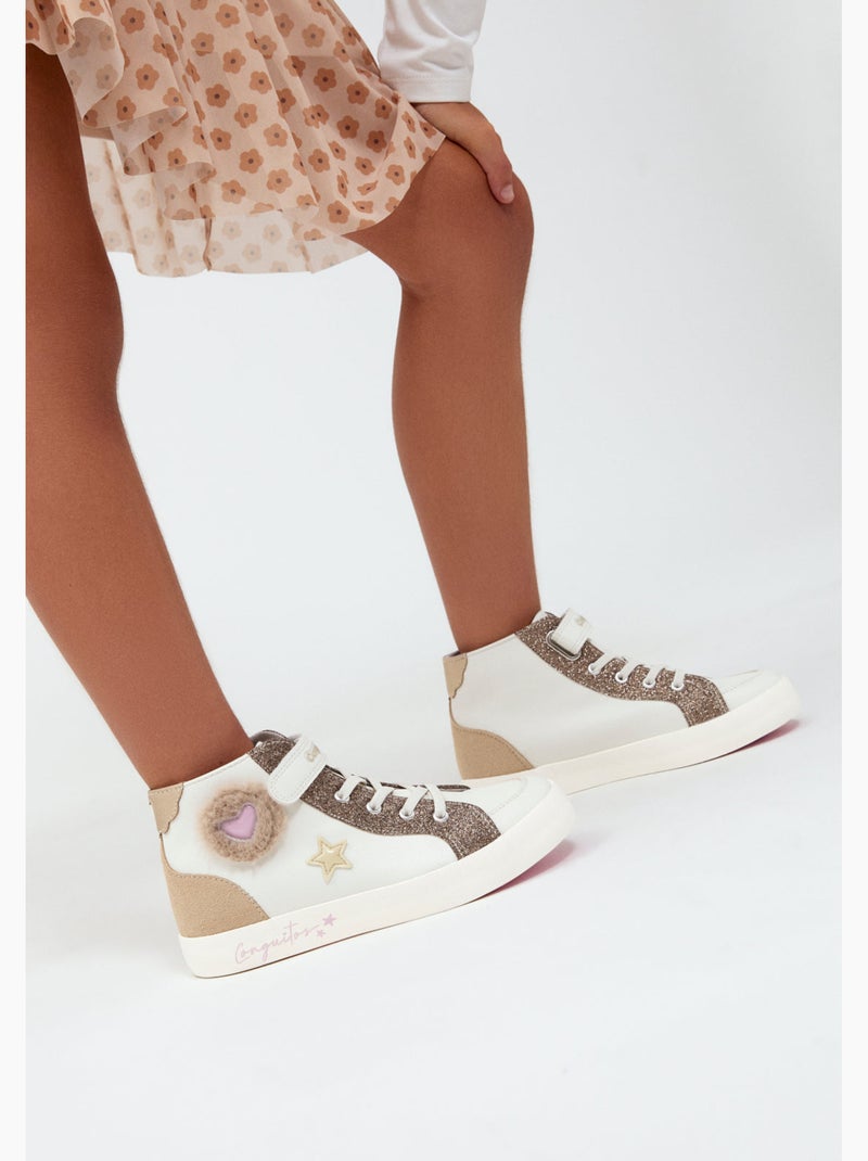 Baskets conguitos corazones pelo Blanc - Kiabi