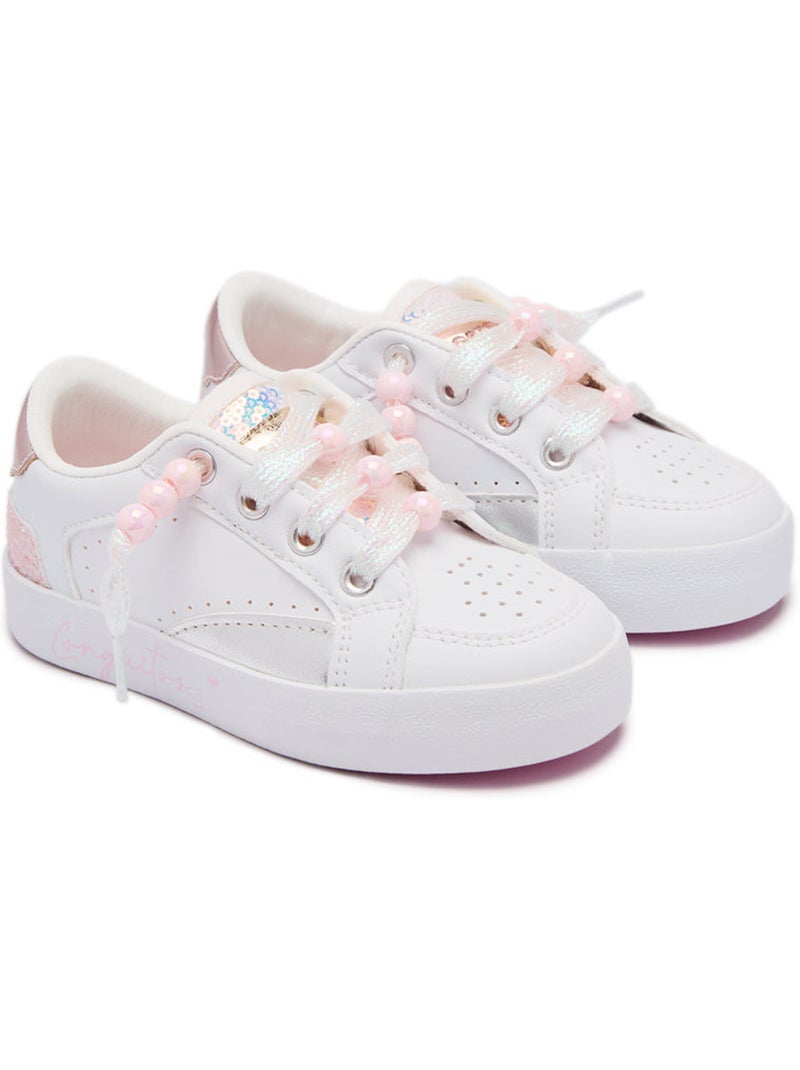 Baskets conguitos detalles brillantes Blanc - Kiabi