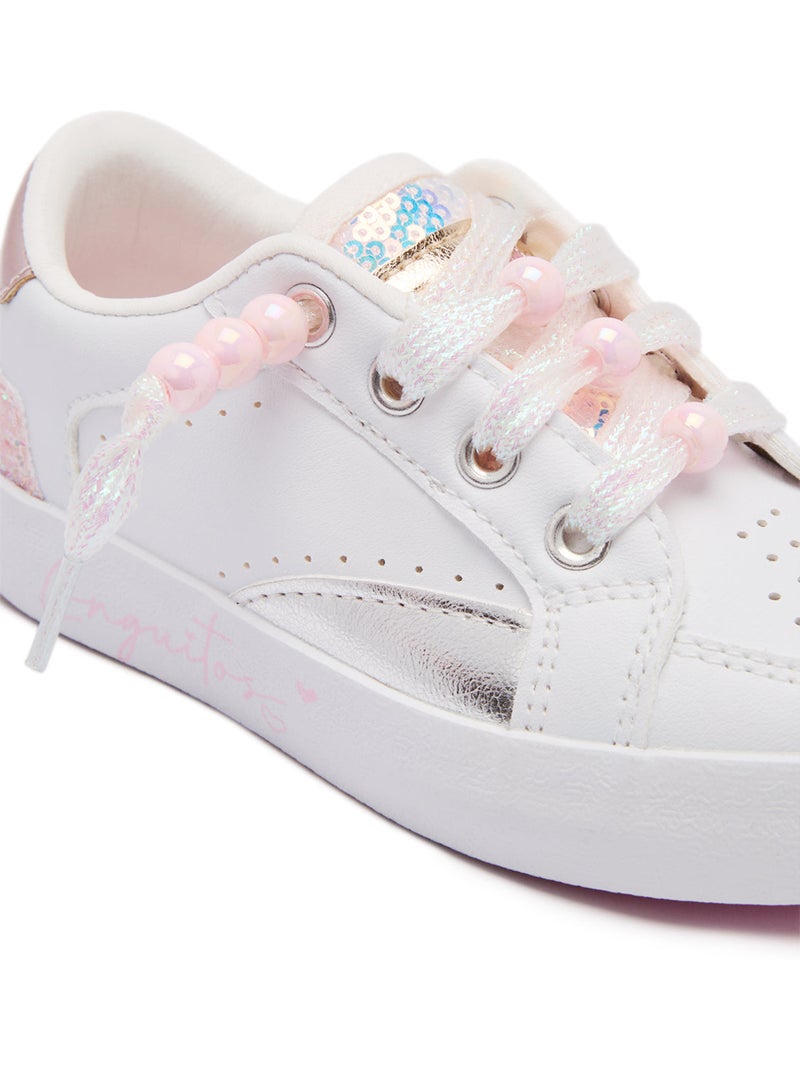 Baskets conguitos detalles brillantes Blanc - Kiabi