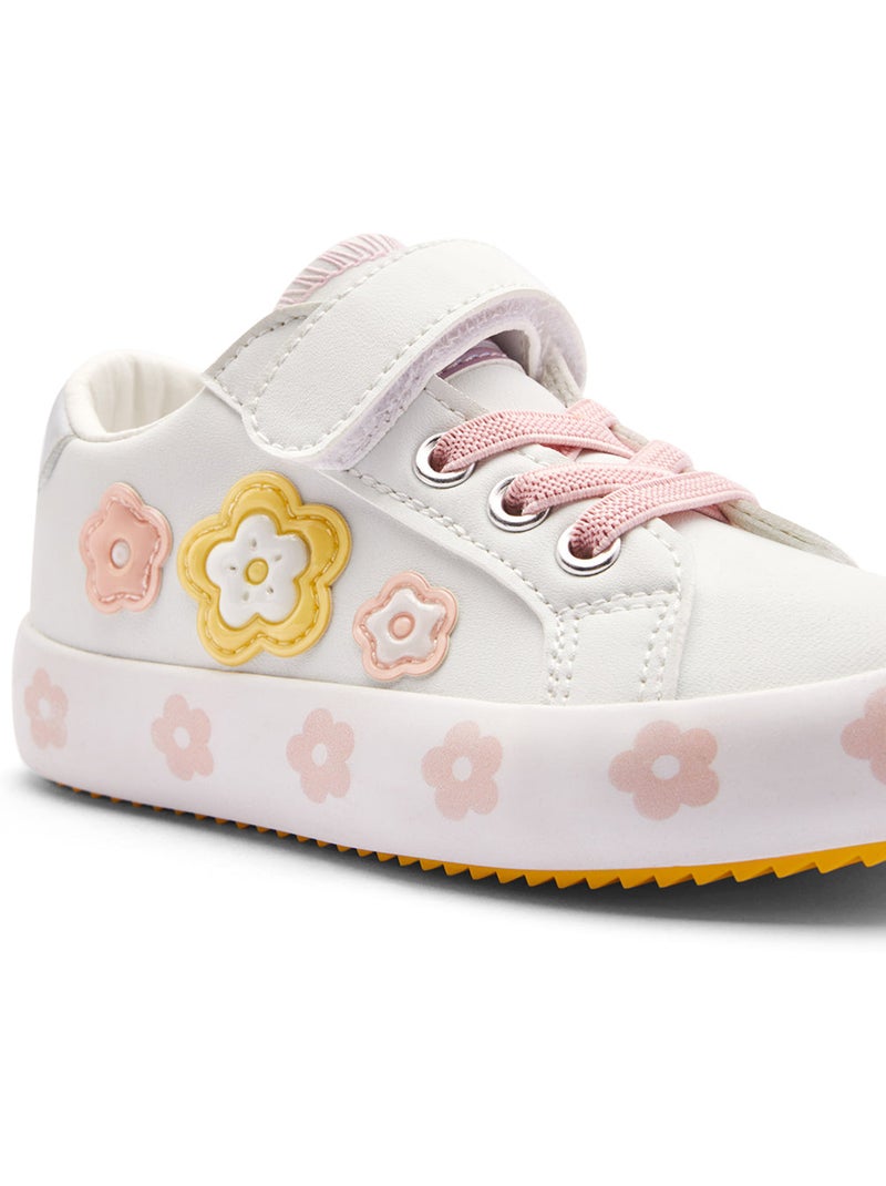 Baskets conguitos flores tira Blanc - Kiabi