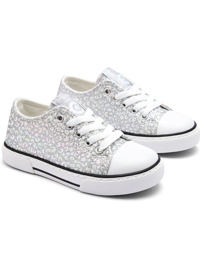 Baskets conguitos glitter canvas Argent - Kiabi