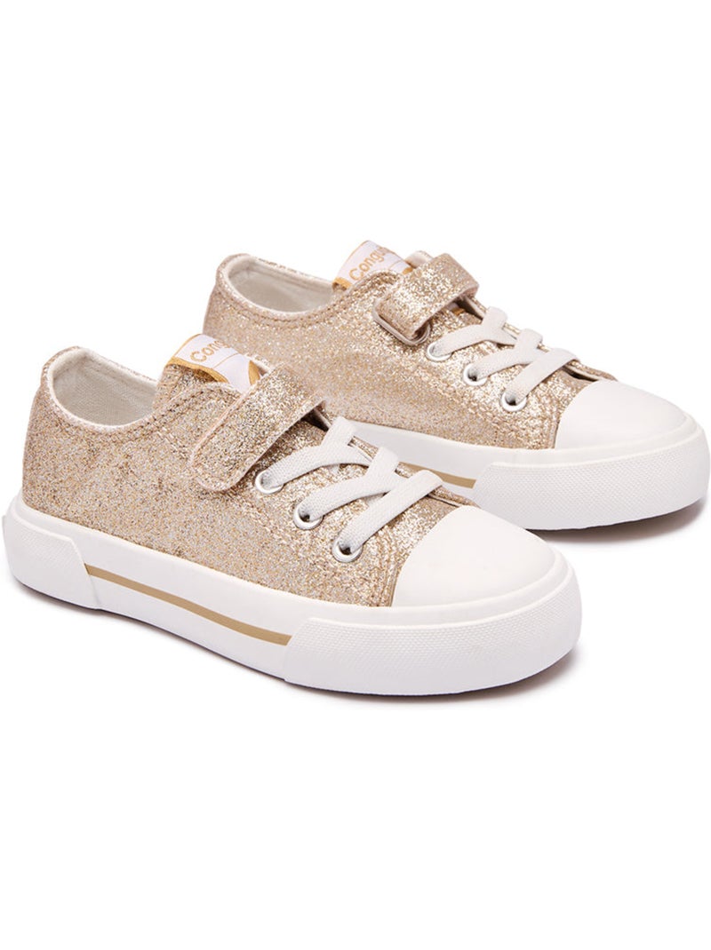 Baskets conguitos glitter canvas Gold - Kiabi