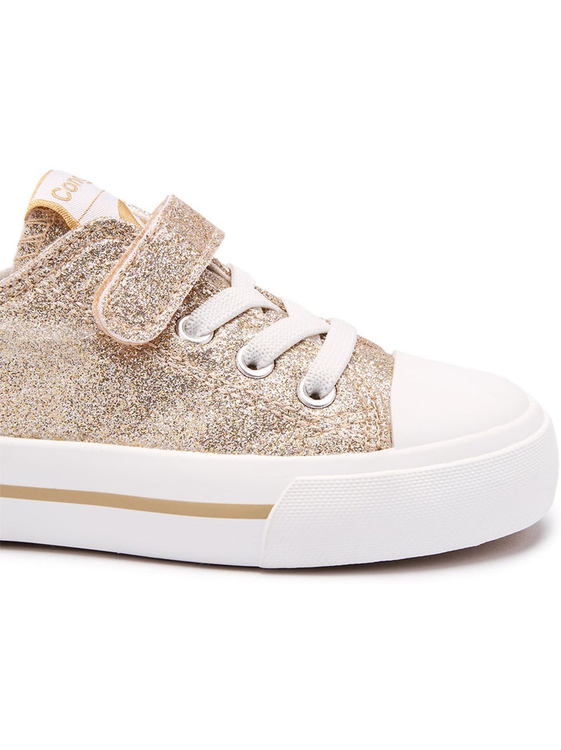 Baskets conguitos glitter canvas Gold - Kiabi