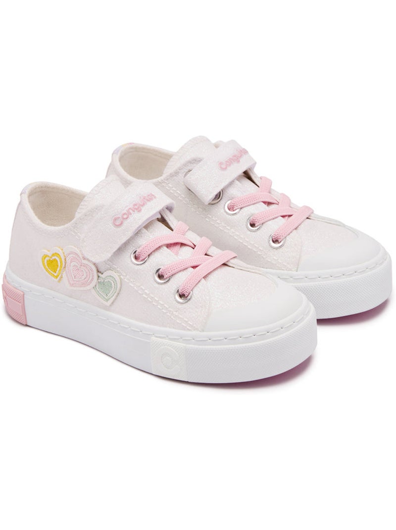 Baskets conguitos glitter corazón Blanc - Kiabi