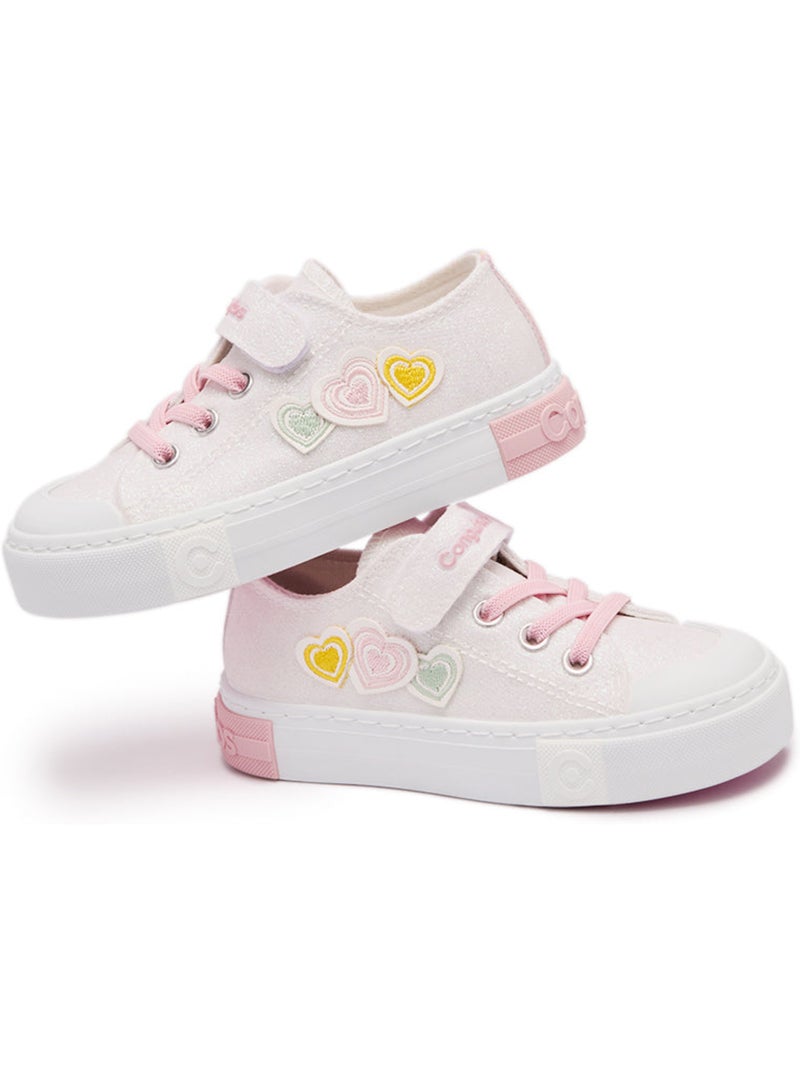 Baskets conguitos glitter corazón Blanc - Kiabi
