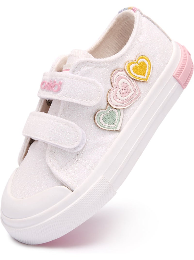 Baskets conguitos glitter corazones Blanc - Kiabi