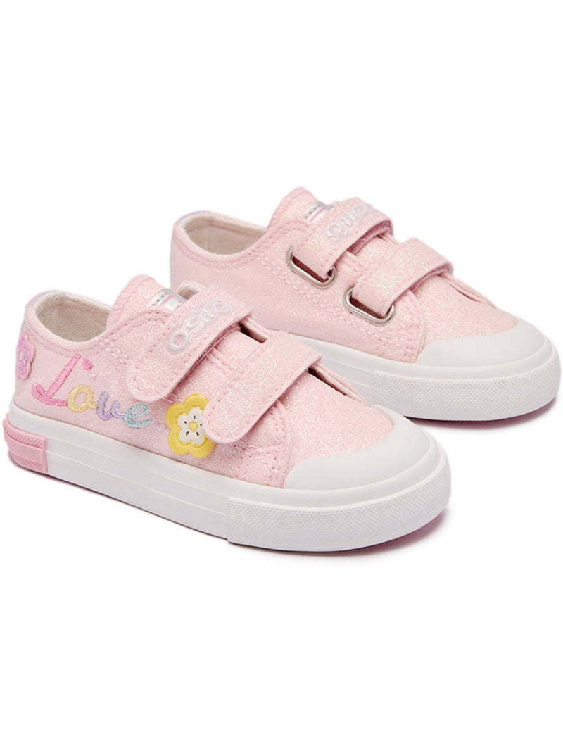 Baskets conguitos glitter flores Rose - Kiabi