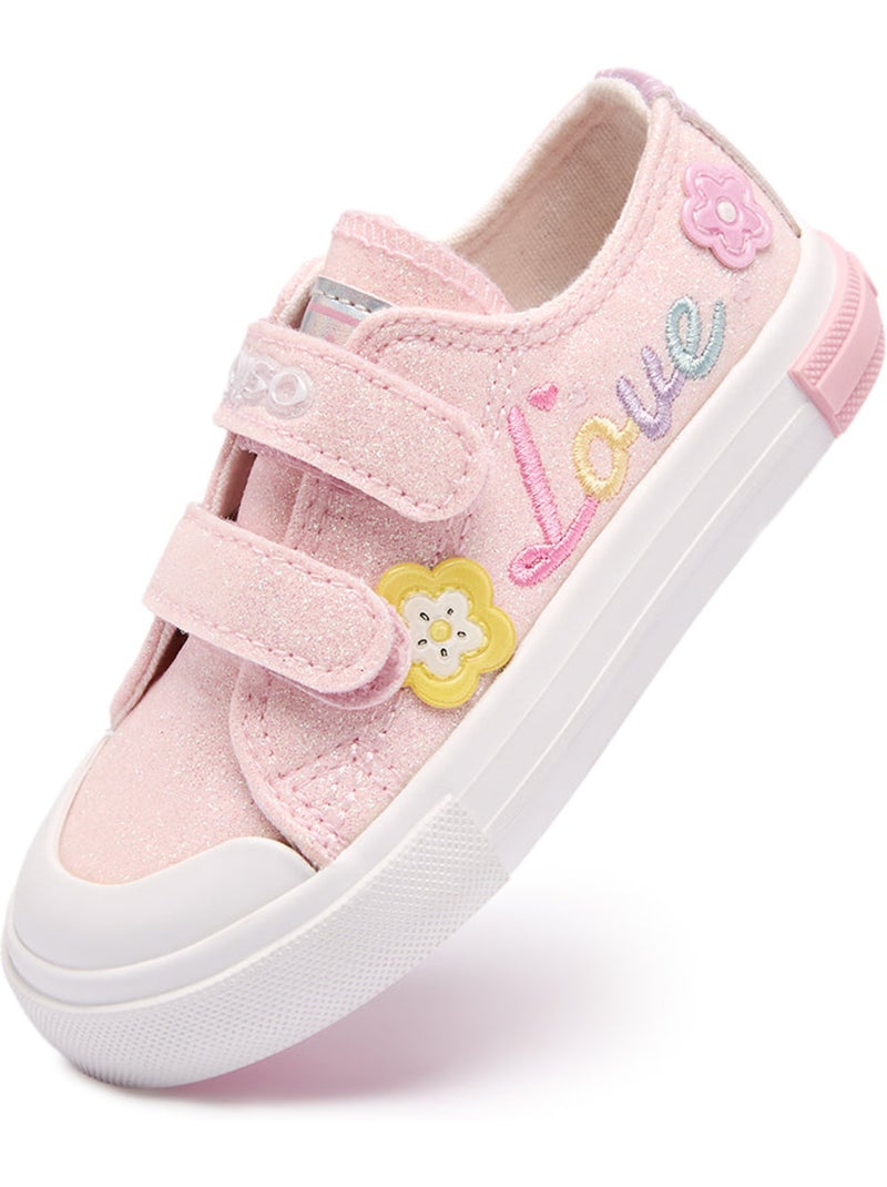 Baskets conguitos glitter flores Rose - Kiabi