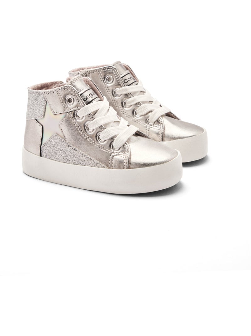 Baskets conguitos high Argent - Kiabi