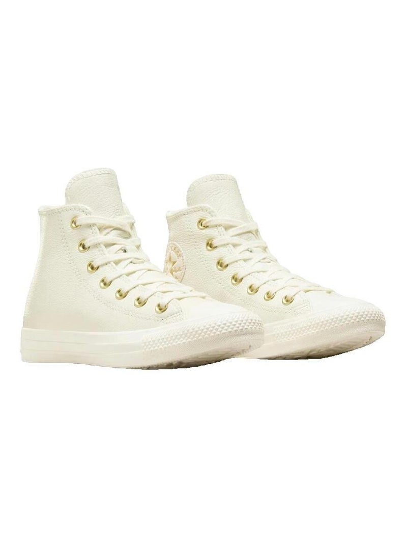 Baskets Converse Chuck Taylor All Star cuir Blanc Doré - Kiabi