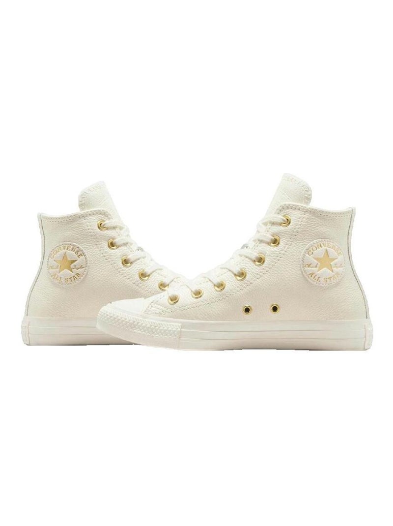 Baskets Converse Chuck Taylor All Star cuir Blanc Doré - Kiabi