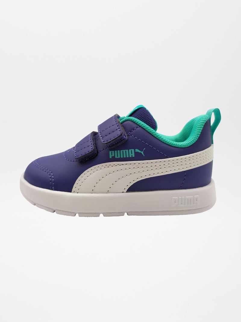 Baskets courtflex tricolore 'Puma' Bleu/vert - Kiabi