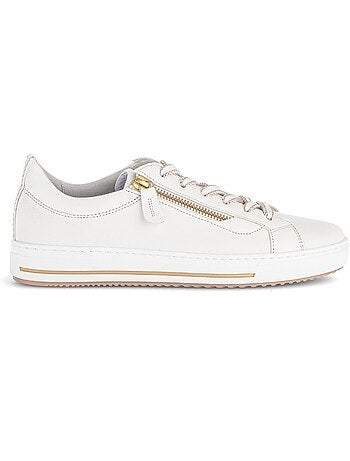 Baskets crème en cuir