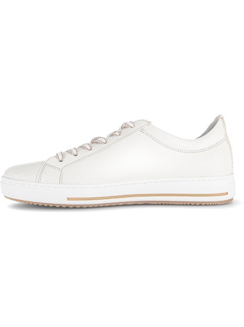 Baskets crème en cuir - Kiabi