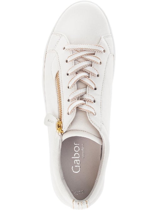 Baskets crème en cuir - Kiabi