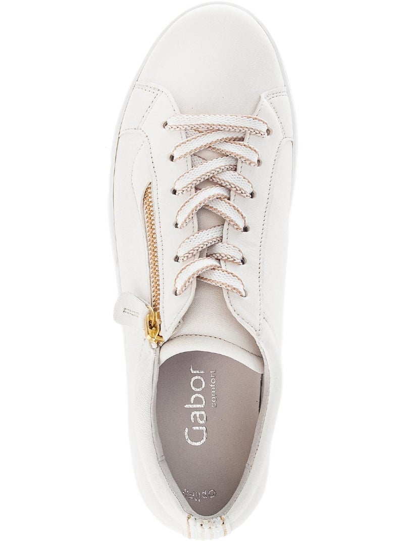 Baskets crème en cuir Crème - Kiabi