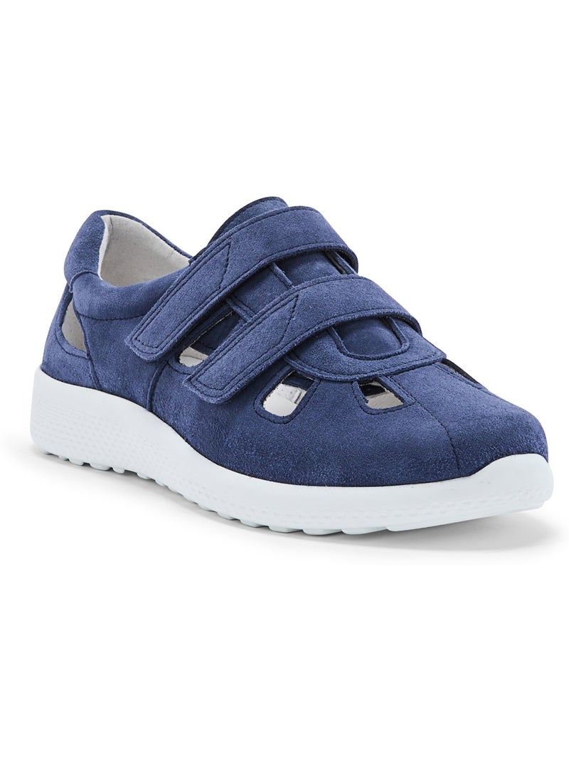 Baskets cuir ajouré extra larges - PEDICONFORT Bleu - Kiabi