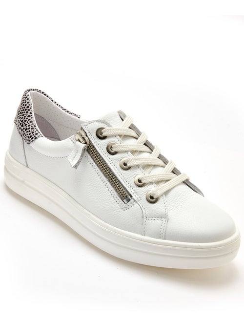 Baskets cuir avec zip et lacets - PEDICONFORT - Kiabi