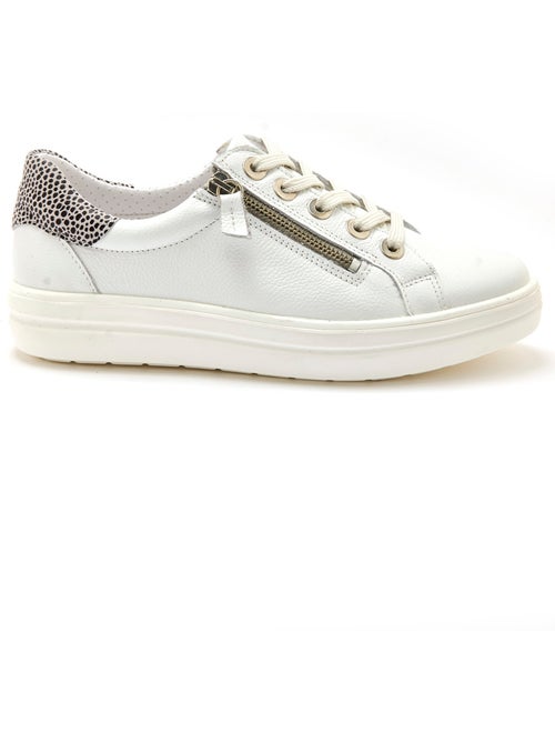 Baskets cuir avec zip et lacets - PEDICONFORT - Kiabi