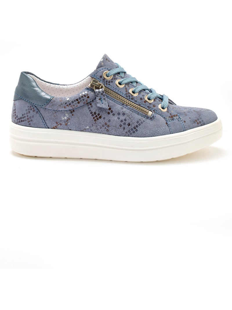 Baskets cuir avec zip et lacets - PEDICONFORT Bleu Multicolore - Kiabi