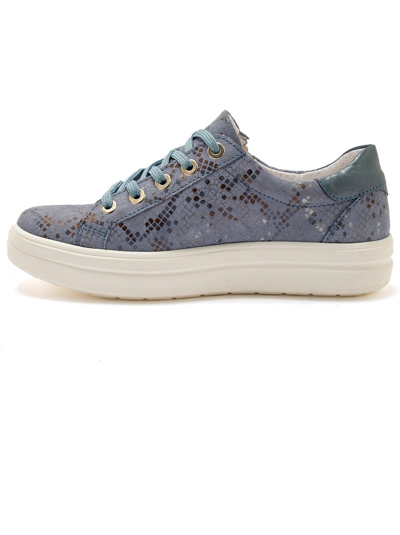 Baskets cuir avec zip et lacets - PEDICONFORT Bleu Multicolore - Kiabi